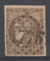 TBE/LUXE N°47f LIGNE BLANCHE Cote 460€ - 1870 Ausgabe Bordeaux