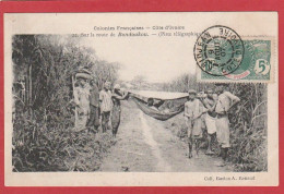 Côte D'Ivoire - Sur La Route De Bondoukou (piste Télégraphique) Cachet D'Abidjean 1907 - Ivory Coast