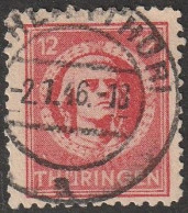SBZ- Thüringen 1945, Mi. Nr. 97 AX At, Freimarke: 12 Pfg. Friedrich Von Schiller.  Gestpl./used - Gebraucht