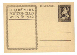 Österreich, 1942, Ungebr. Postkarte "Europ. Postkongress Wien 1942" Mit Eingedr. Frankatur Wie Deutschl.MiNr.821 (12465G - Cartes Postales
