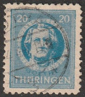 SBZ- Thüringen 1945, Mi. Nr. 98 AY Z1, Freimarke: 20 Pfg. Johann Wolfgang Von Goethe.  Gestpl./used - Usati