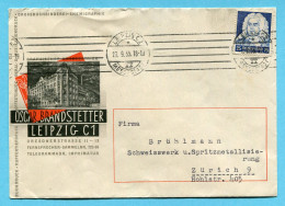 Illustrierter Brief Von Leipzig Nach Zürich 1935 - Absender: Oscar Branstetter - Briefe U. Dokumente