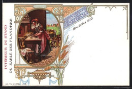 Lithographie Bruxelles, Intérieur Du Stand, Du Sablé Des Flanders 1910  - Ausstellungen