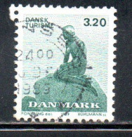 DANEMARK DANMARK DENMARK DANIMARCA 1989 TOURISM INDUSTRY THE LITTLE MERMAID LA SIRENETTA 3.20k USED USATO OBLITERE' - Usati