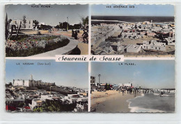 Tunisie - SOUSSE - Place Pichon - Vue Générale Sud - La Plage - La Kasbah (Côté Sud) - Ed. Victor Slama  - Tunesië