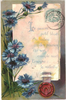 CPA Carte Postale Légèrement Gaufrée France Le Pauvre Petit Bleuet ,au Milieu Des Prairies , Par Son Exemple ....VM80997 - Fleurs
