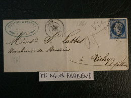 FRANCE   LETTRE  1861  NICE A VICHY  + N° 14   +AFF. INTERESSANT+DP10 - 1849-1876: Klassieke Periode