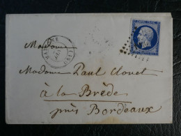FRANCE   LETTRE  1861  MAYENNE A LA BREDE   + N° 14    +AFF. INTERESSANT+DP10 - 1849-1876: Classic Period