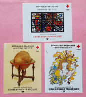 Lot De 3 Carnets De Timbres Vides France Poste Croix Rouge 1981, 1982, 1983 - Moderne : 1959-...