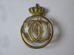 Rare! Roumanie Insigne Militaire Chiffre Roi Carol I Vers 1930/Romania King Carol II Cipher 1930s Military Badge,D:28 Mm - Altri & Non Classificati