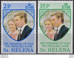 1973 St Helena Royal Wedding 2v. MNH SG N. 295/96 - Sonstige & Ohne Zuordnung