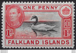1938 Falkland Islands 1d. Black And Carmine MNH SG. N. 147 - Otros & Sin Clasificación