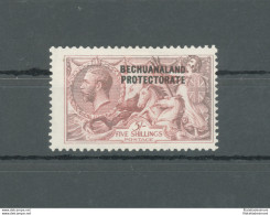 1913-24 Bechuanaland Protectorate, Stanley Gibbons N. 87, 5 Scellini, Giorgio V - MH* - Altri & Non Classificati