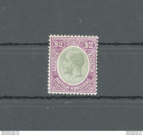 1922-33 British Honduras, Stanley Gibbons N. 137, 2 Dollari Yellow Green And Bright Purple - MNH** - Other & Unclassified