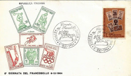 Fdc Filagrano: GIORNATA DEL FRANCOBOLLO (1964); No Viaggiata; Annullo Speciale Roma - FDC
