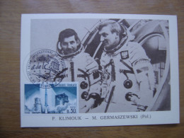 KLIMOUK GERMASZEWS Carte Maximum Cosmonaute ESPACE Salon De L'aéronautique Bourget - Sammlungen