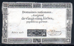 538-Assignat De 25 Livres 1793 Série 1215 - Assignats