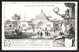 Künstler-AK Nürnberg, Bayerische Jubiläums-Landes-Industrie-Gewerbe Und Kunstausstellung 1906, Bay. Staat  - Exposiciones