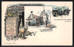 Künstler-Lithographie Nürnberg, Bayr. Landesausstellung, Gasthaus Weinhaus V. W. Weber  - Expositions