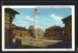 AK Chicago, IL, World`s Fair 1933, Fort Dearborn, Interior View  - Exposiciones