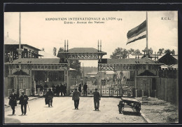 AK Lyon, Int. Ausstellung 1914, Entree Avenue De Saxe  - Ausstellungen