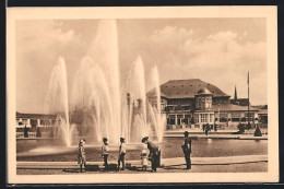 AK Leipzig, Internationale Baufachausstellung 1913, Sprigbrunnen Und Hauptrestaurant  - Ausstellungen