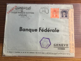 Ägypten Zensur Brief In Die Schweiz - Storia Postale