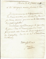 N°2053 ANCIENNE LETTRE DE JOSEPH BONAPARTE A URQUIJO DATE 4 JANVIER 1809 - Documenti Storici