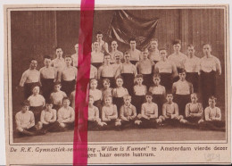 Amsterdam - Turnen, Gymnastiekvereniging Willen Is Kunnen - Orig. Knipsel Coupure Tijdschrift Magazine - 1924 - Ohne Zuordnung