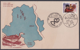 Inde India 1978 Special Cover Youth Stamp Show, Girl Painting, Sports, Migratory Birds, Duck, Bird, Pictorial Postmark - Brieven En Documenten