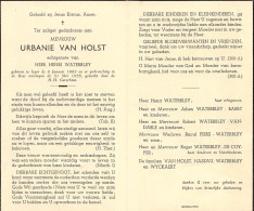 Doodsprentje / Image Mortuaire Urbanie Van Holst - Waterbley - Ieper 1882-1955 - Overlijden