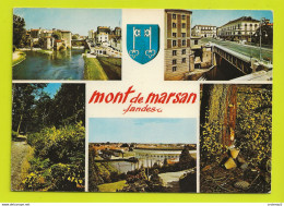 40 MONT DE MARSAN Multivues Et Blason N°1642 Place Du Marché Arènes Court De Tennis Tube Citroën Petit Plan - Mont De Marsan