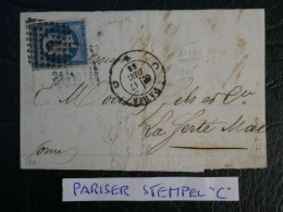 FRANCE  LETTRE  1859  PARIS A  LA FERTé  +N°14 LOS.  CACHET C   +AFF. INTERESSANT+DP10 - 1849-1876: Classic Period