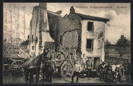 CPA Verdenal, Le Front De L'Ouest, Première Guerre Mondiale, Des Soldats Vor Détruites Haus  - Sonstige & Ohne Zuordnung