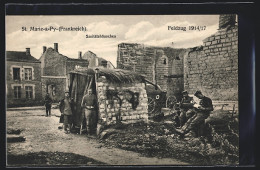 CPA St. Marie-a-Py, Feldzug 1914-17, Sanitätshäuschen  - Other & Unclassified