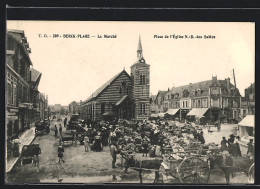 CPA Berck-Plage, Le Marche, Place De L`Eglise Notre-Dame-des Sables  - Berck