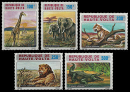 Obervolta 1973 - Mi-Nr. 446-450 ** - MNH - Wildtiere / Wild Animals - Upper Volta (1958-1984)
