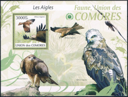 Bloc Sheet Oiseaux Rapaces Aigles Birds Of Prey Eagles Raptors   Neuf  MNH **   Comores 2009 - Aigles & Rapaces Diurnes
