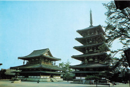 JAPON - Kondo Hall And FIne Storied Pagoda Of Horyuji Temple - Colorisé - Carte Postale - Otros & Sin Clasificación