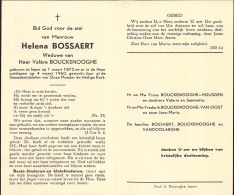 Doodsprentje / Image Mortuaire Helena Bossaert - Bouckenooghe - Ieper 1872-1960 - Todesanzeige