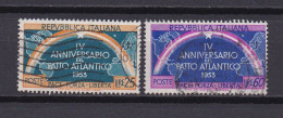 ITALIE 1953 TIMBRE N°660/61 OBLITERE PACTE ATLANTIQUE - 1946-60: Oblitérés