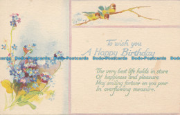 R103912 Greeting Postcard. To Wish You A Happy Birthday. A Poem And Flowers. Tuc - Monde