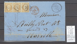 France - Lettre De Tunis Pour Marseille - 1865 - T22 + GC5015 Bone - Algérie - 1849-1876: Classic Period