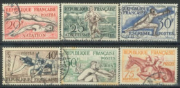 FRANCE - 1953, OLYMPIC GAMES, HELSINKI 1952 STAMPS COMPLETE SET OF 6, USED. - Oblitérés