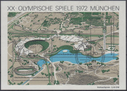 Deutschland Block 7 - XX. Olympische Spiele 1972 München - Gebruikt