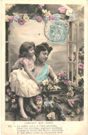 CPA Carte Postale  France L'enfant Aux Roses Une Fillette Et Sa Maman 1906  VM81003 - Taferelen En Landschappen