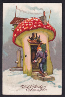 Viel Gluck Im Neuen Jahre / Visible Holle In The Middle Of Postcard / Postcard Circulated, 2 Scans - Neujahr