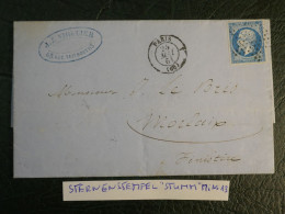 FRANCE  LETTRE  1861  ETOILE DE PARIS A MORLAIX    +N°14  +AFF. INTERESSANT+DP10 - 1849-1876: Période Classique