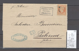 France -Lettre Marseille Pour Palerme - 1867  - Ancre + Piroscafi Postali Francesi - Poste Maritime