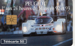 Télécarte  France Telecom -  Peugeot 905 - Le Mans 24 Heures 1992/3  - Used Telecard - Voitures